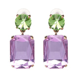 Square Crystal Drop Earrings - Trendy Bee Boutique