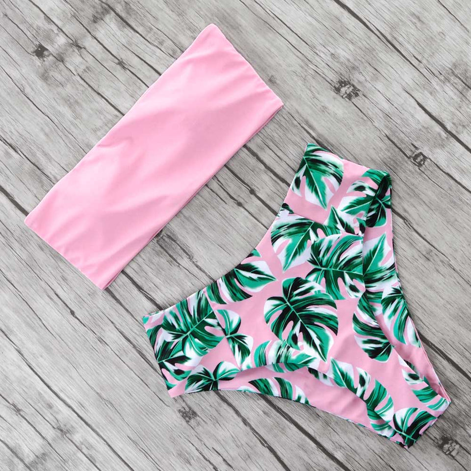 Bandeau High Waist Bikini - Trendy Bee Boutique