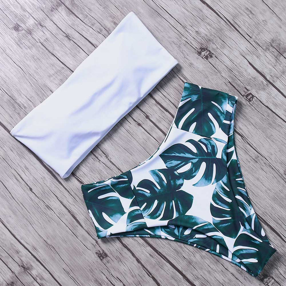 Bandeau High Waist Bikini - Trendy Bee Boutique