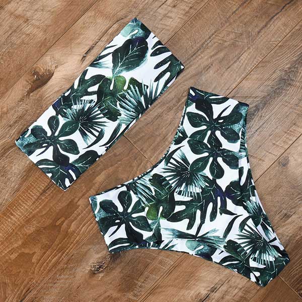 Bandeau High Waist Bikini - Trendy Bee Boutique