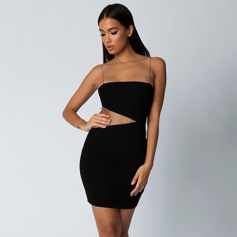 Hollow Out Strap Mini Bodycon Dress - Trendy Bee Boutique