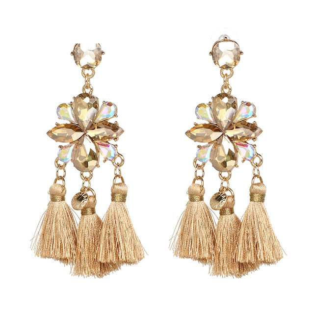 Long Tassel Earrings Boho - Trendy Bee Boutique