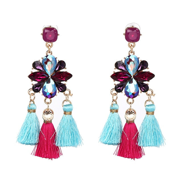 Long Tassel Earrings Boho - Trendy Bee Boutique
