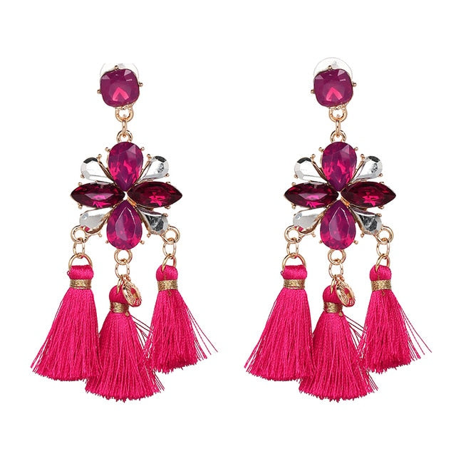 Long Tassel Earrings Boho - Trendy Bee Boutique
