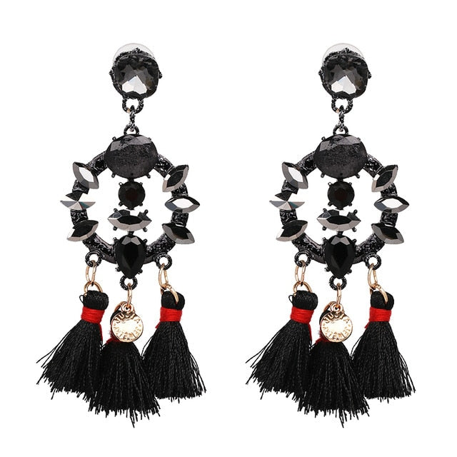 Pendant Long Tassel Earrings - Trendy Bee Boutique