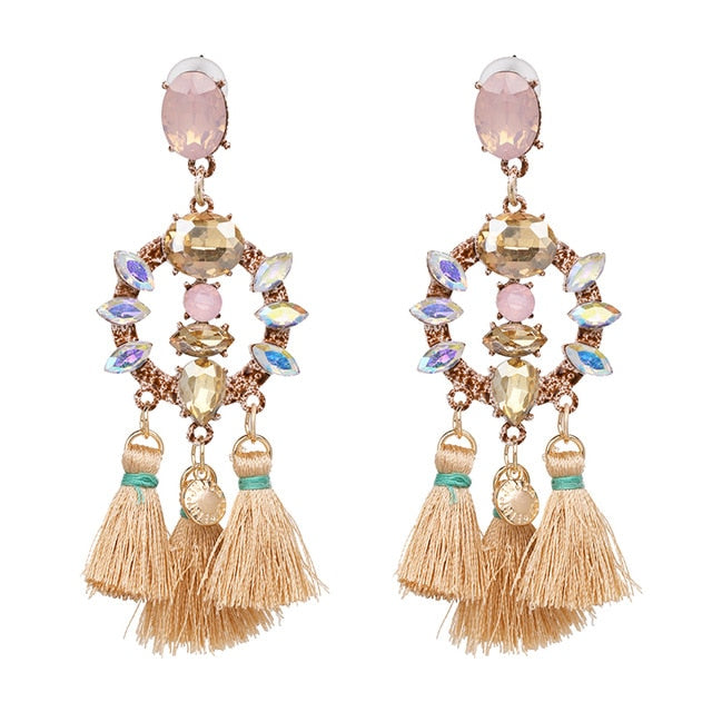 Pendant Long Tassel Earrings - Trendy Bee Boutique