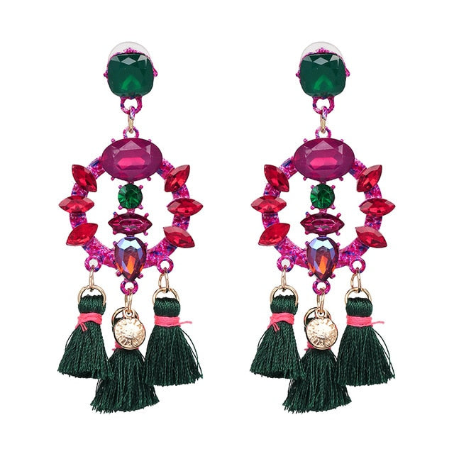 Pendant Long Tassel Earrings - Trendy Bee Boutique
