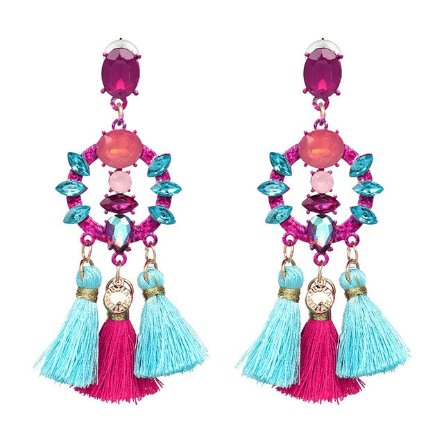 Pendant Long Tassel Earrings - Trendy Bee Boutique