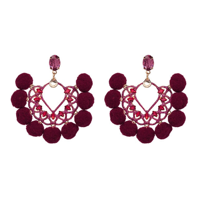 Pom-Pom Earrings - Trendy Bee Boutique