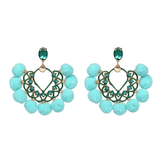 Pom-Pom Earrings - Trendy Bee Boutique