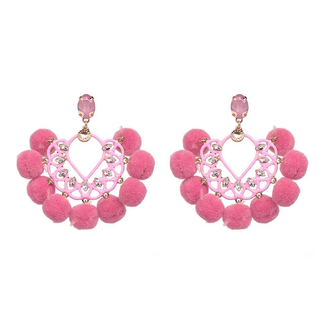 Pom-Pom Earrings - Trendy Bee Boutique