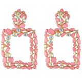 Large Square Rhinestone Earrings - Trendy Bee Boutique