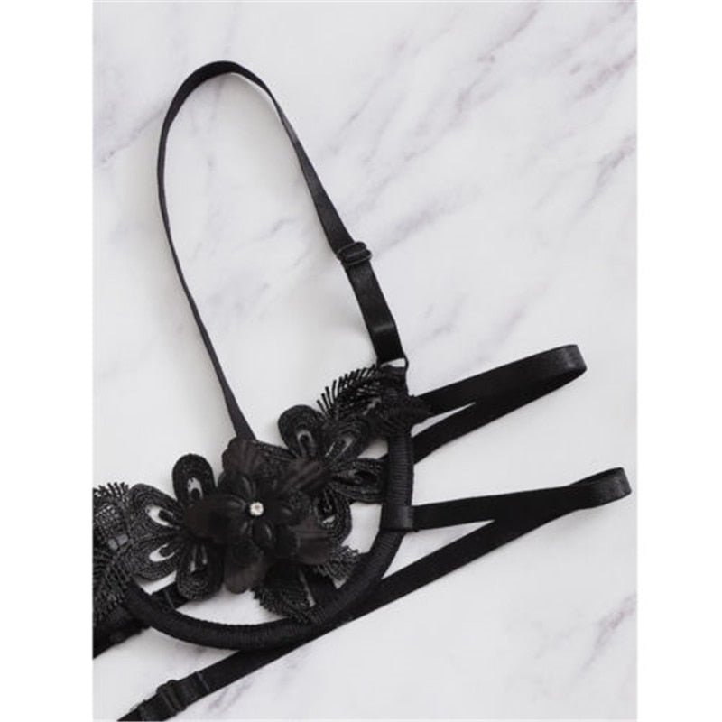 Flower Lace Bra Lingerie Set - Trendy Bee Boutique