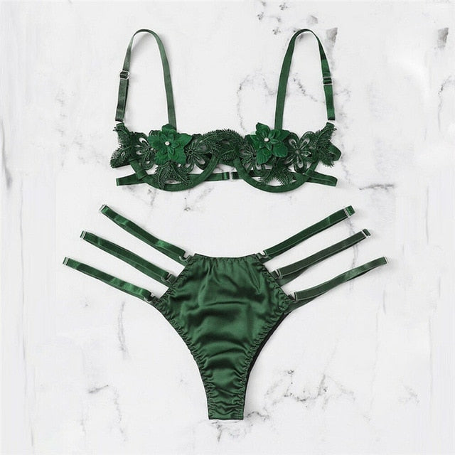 Flower Lace Bra Lingerie Set - Trendy Bee Boutique