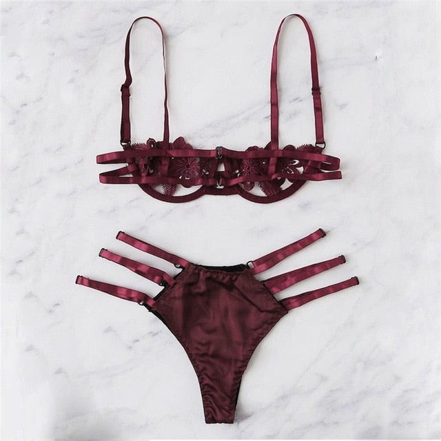 Flower Lace Bra Lingerie Set - Trendy Bee Boutique