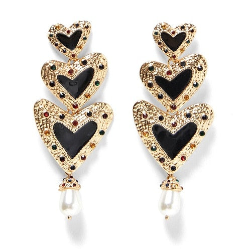 Long Hearts Earring - Trendy Bee Boutique