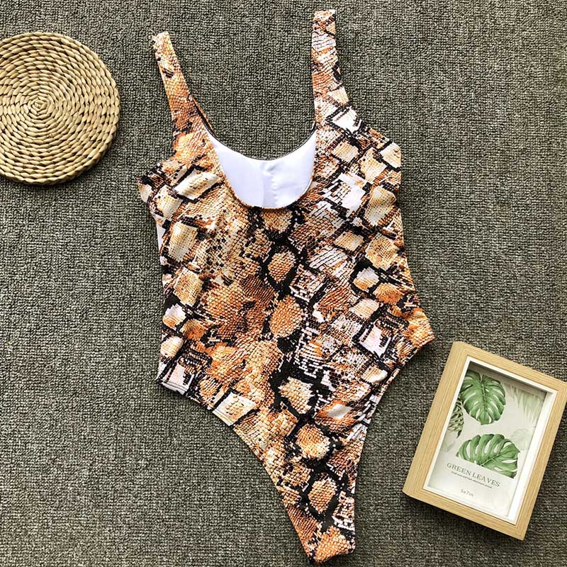 Snake Print One Piece Swimsuit - Trendy Bee Boutique