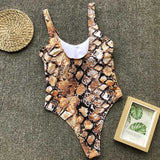 Snake Print One Piece Swimsuit - Trendy Bee Boutique