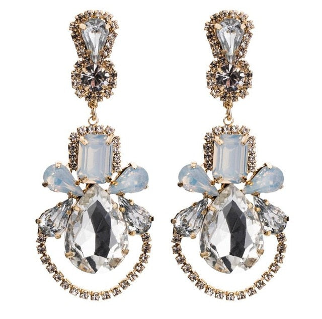 Drop Crystal Dangle Earrings - Trendy Bee Boutique