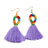 Boho Rainbow Silk Tassel Earring - Trendy Bee Boutique