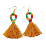 Boho Rainbow Silk Tassel Earring - Trendy Bee Boutique