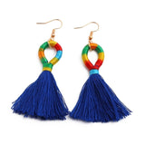 Boho Rainbow Silk Tassel Earring - Trendy Bee Boutique