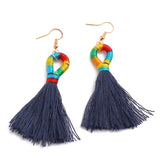Boho Rainbow Silk Tassel Earring - Trendy Bee Boutique