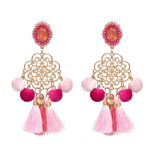 Stef Long Tassel Statement Earring - Trendy Bee Boutique