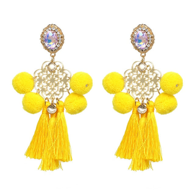 Stef Long Tassel Statement Earring - Trendy Bee Boutique