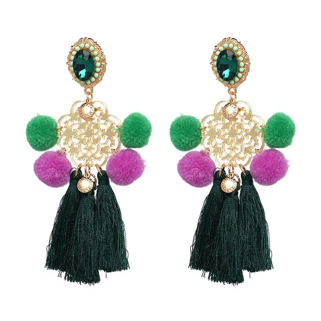 Stef Long Tassel Statement Earring - Trendy Bee Boutique