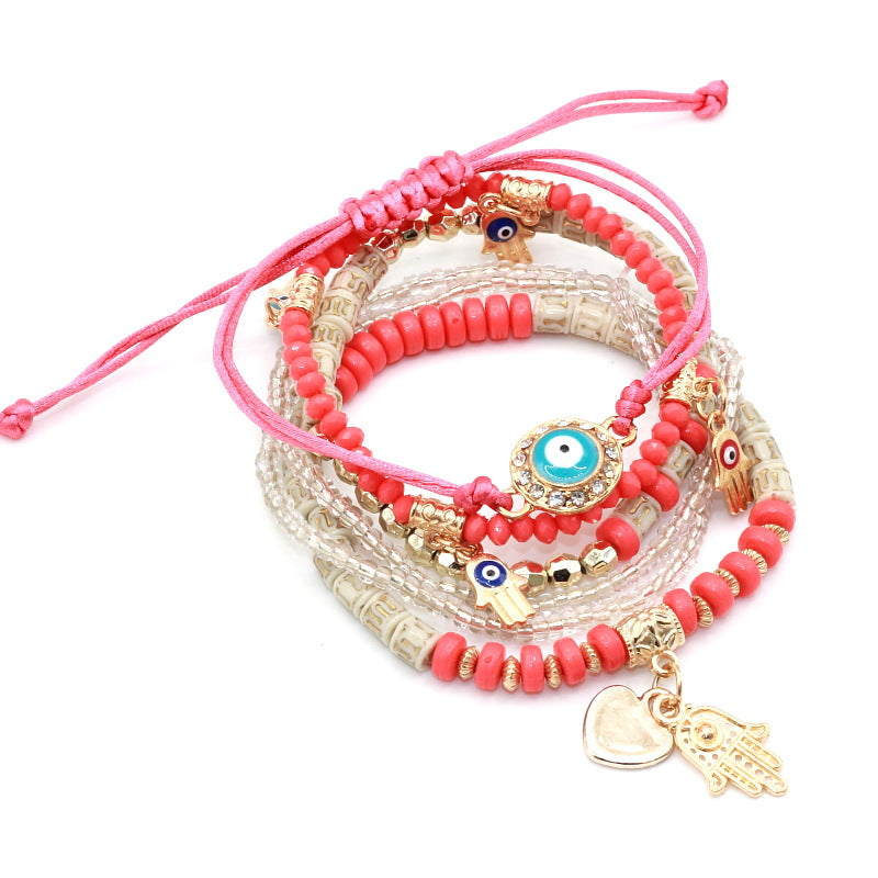 Evil Eye Charm Multilayered Bracelet - Trendy Bee Boutique