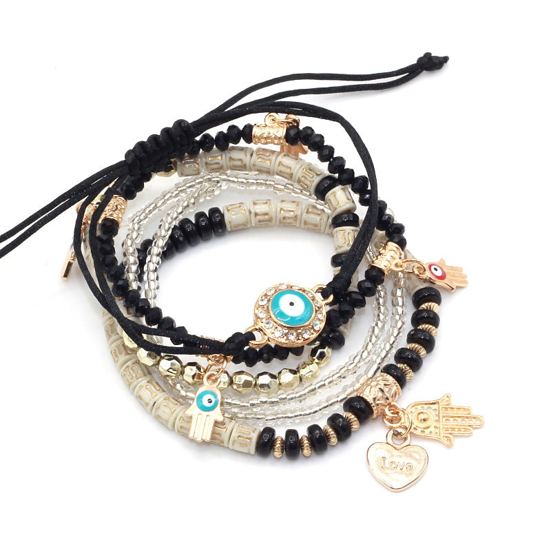 Evil Eye Charm Multilayered Bracelet - Trendy Bee Boutique