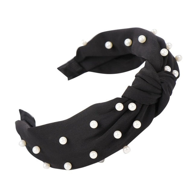 Pearl Beaded Knot Hairband - Trendy Bee Boutique