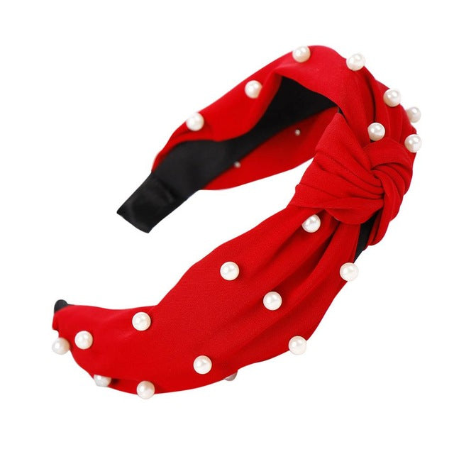 Pearl Beaded Knot Hairband - Trendy Bee Boutique