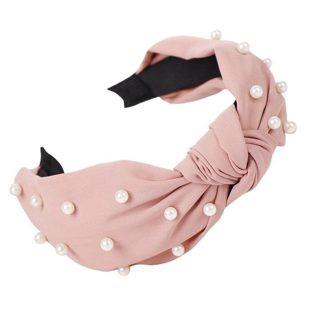 Pearl Beaded Knot Hairband - Trendy Bee Boutique