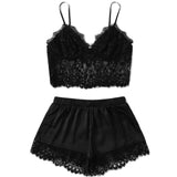 Black Lace Lingerie Shorts Set - Trendy Bee Boutique