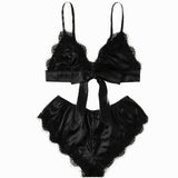 Bow Satin Lace Lingerie Set - Trendy Bee Boutique