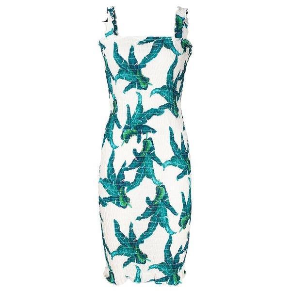 Boho Floral Ruffle Bodycon Dress - Trendy Bee Boutique
