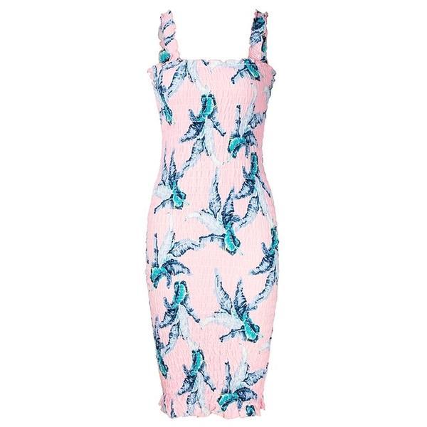 Boho Floral Ruffle Bodycon Dress - Trendy Bee Boutique