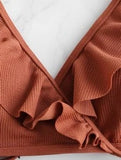 Halter Ruffle Bikini Set - Trendy Bee Boutique